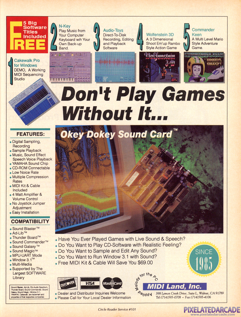 Photo: Okey Dokey Sound Card December 1992 Magazine Ad Photo: Okey Dokey Sound Card December 1992 Magazine Ad