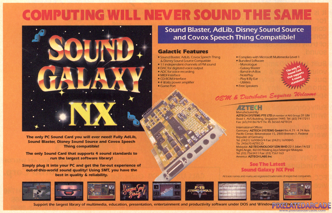  Photo: Sound Galaxy NX June 1992 magazine ad