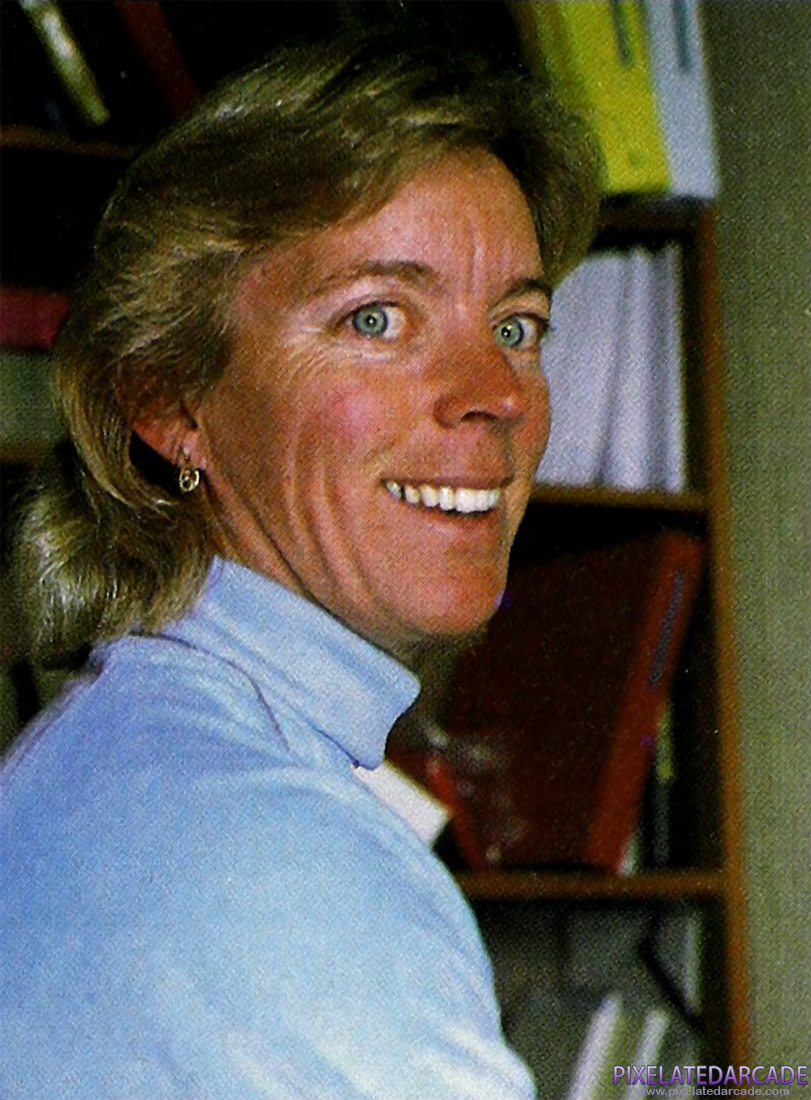 Leslie M. Grimm Photo: Leslie Grimm in Softalk magazine, January 1984