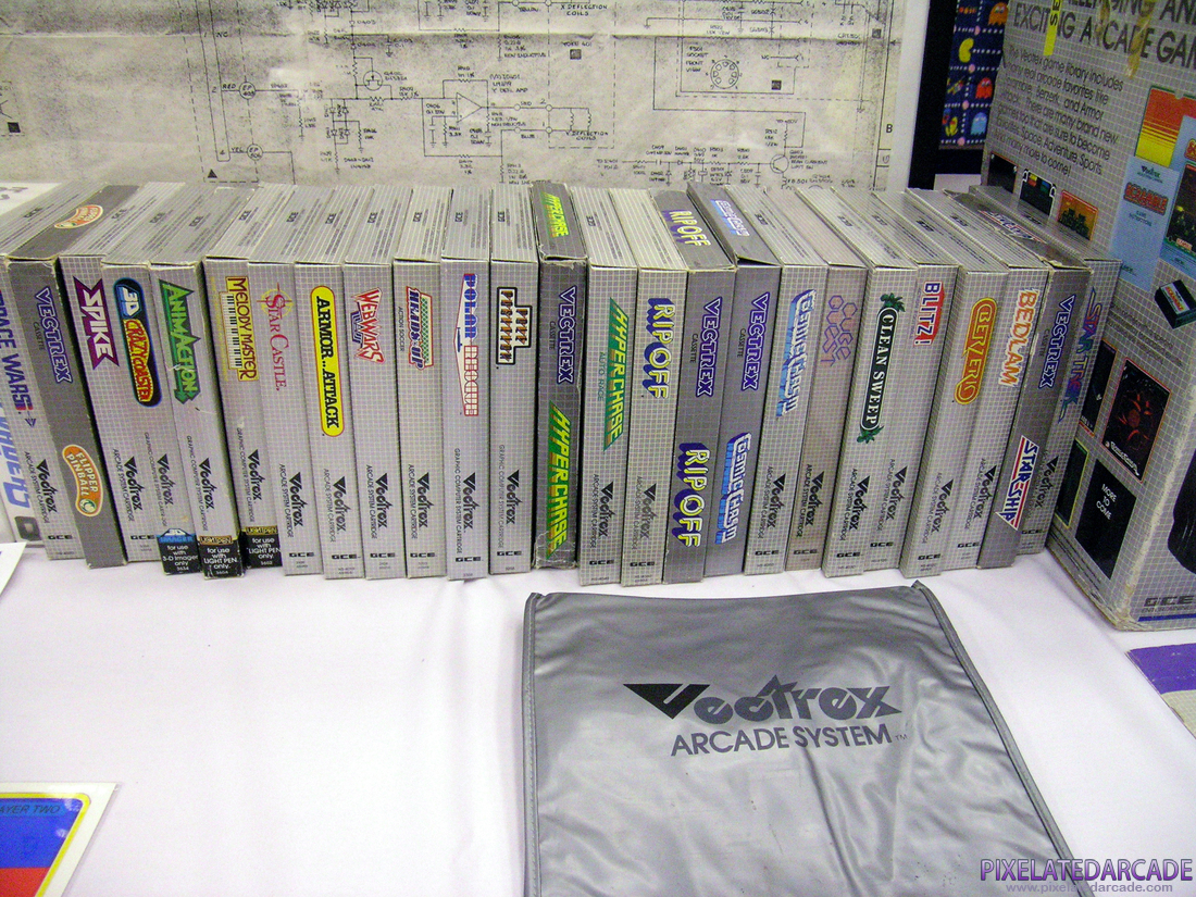 Vectrex Photo: Vectrex games on display at Classic Gaming Expo 2004
