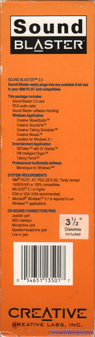 Sound Blaster Photo: Sound Blaster v2.0 Deluxe Edition - Box Left Side
