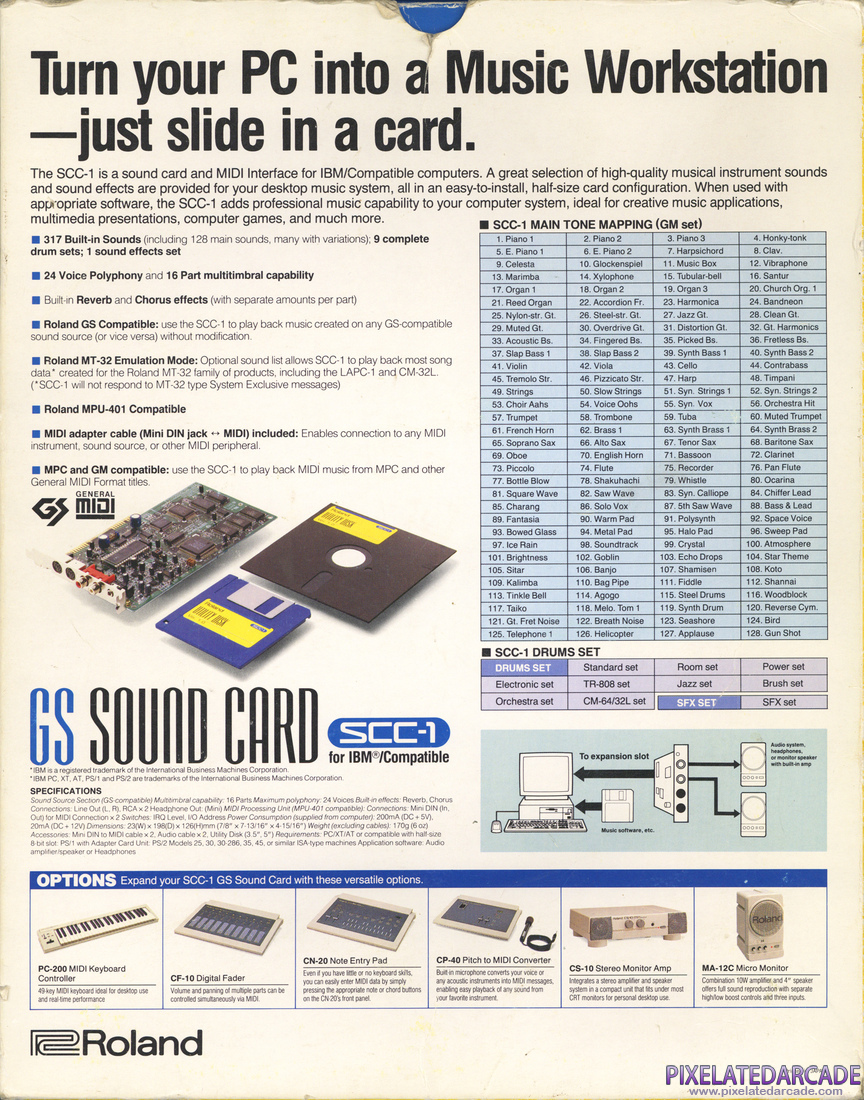 Roland Sound Canvas Photo: Roland SCC-1 box - Back