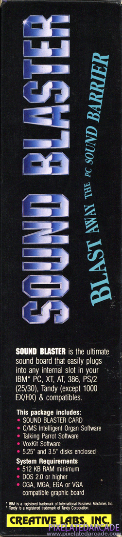 Sound Blaster Photo: Sound Blaster 1.0 - Box right spine