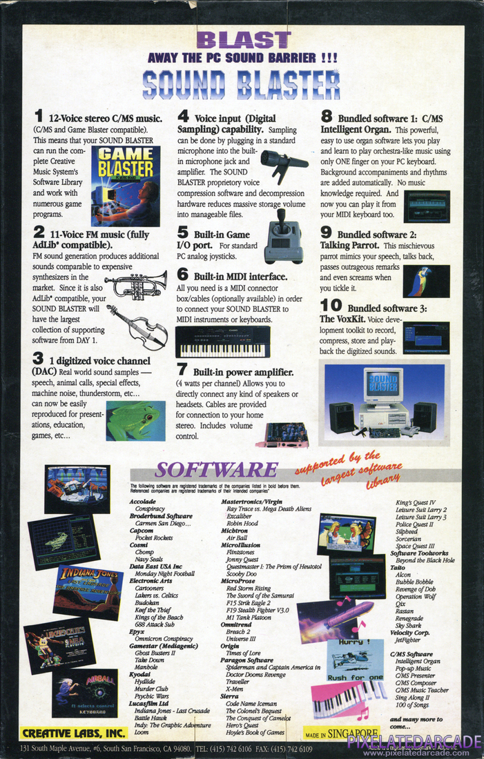 Sound Blaster Photo: Sound Blaster 1.0 - Box back