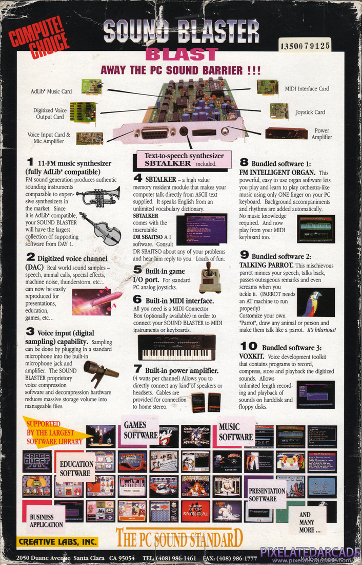 Sound Blaster Photo: Sound Blaster - Box back