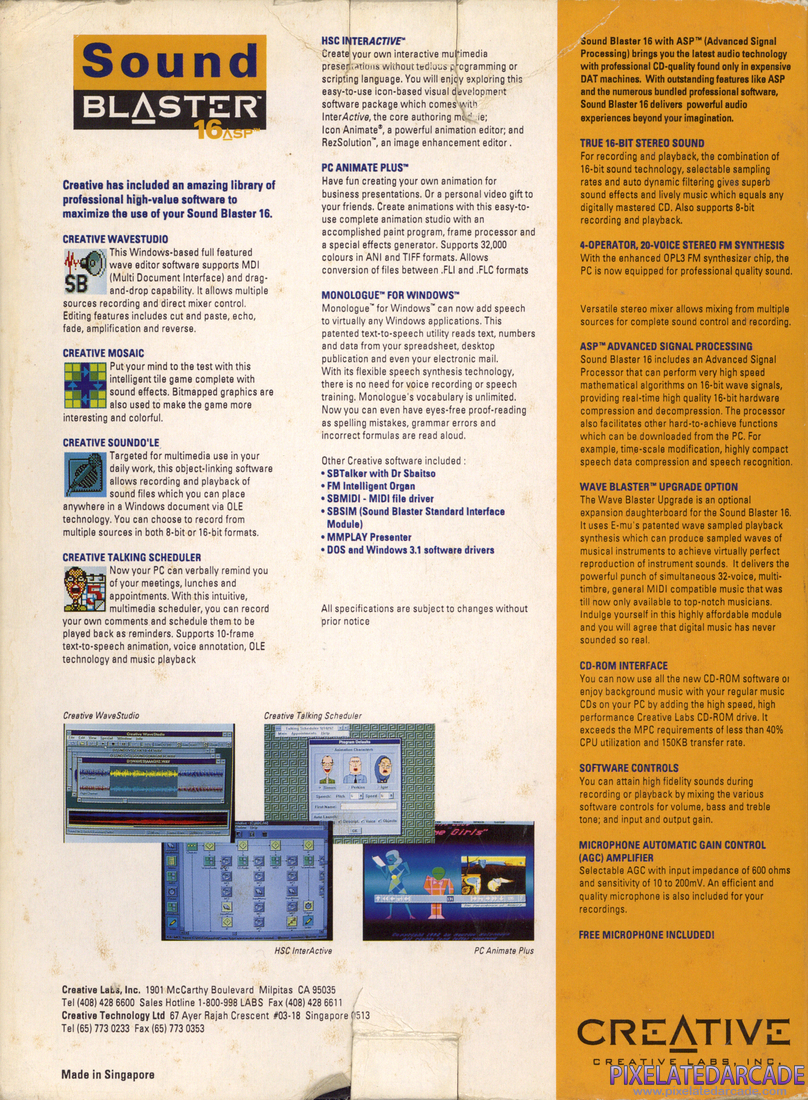 Sound Blaster 16 Photo: Sound Blaster 16 ASP - Box Back