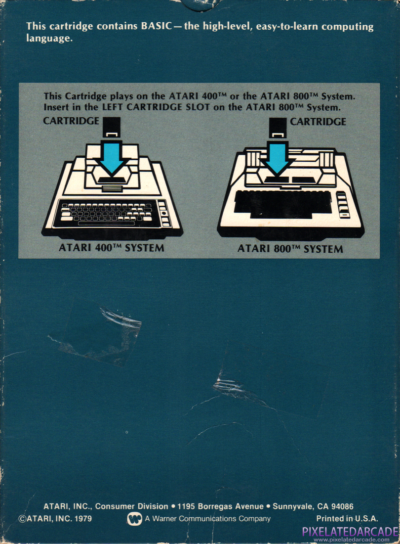Requires Atari BASIC Photo: Atari Cartridge BASIC - Box Back