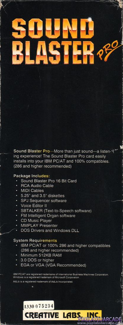 Sound Blaster Pro Photo: Sound Blaster Pro 1 - Box right side