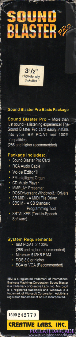 Sound Blaster Pro Photo: Sound Blaster Pro 2 - Box right side