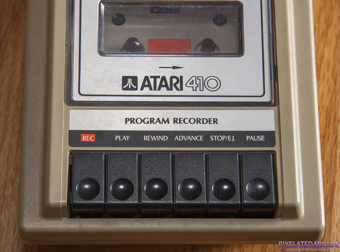 Cassette Tape Photo: Atari 410 Program Recorder buttons closeup