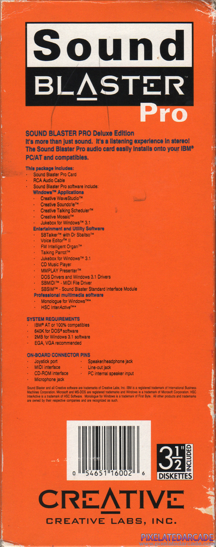 Sound Blaster Pro Photo: Sound Blaster Pro 2 - Box Left Side
