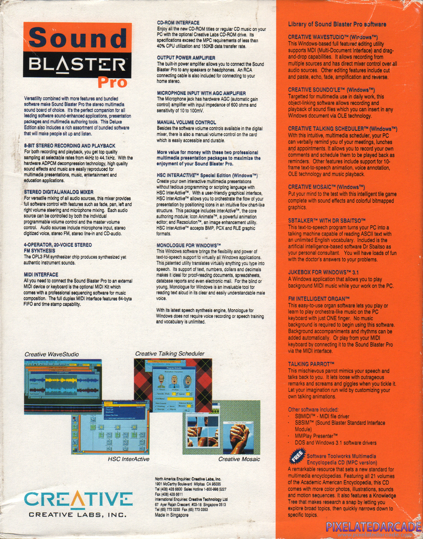 Sound Blaster Pro Photo: Sound Blaster Pro 2 - Box Back