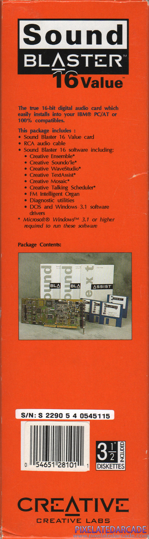 Sound Blaster 16 Photo: Sound Blaster 16 Value - Box Left Side