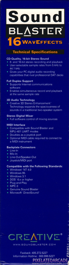 Sound Blaster 16 Photo: Sound Blaster 16 WavEffects - Box Right Side