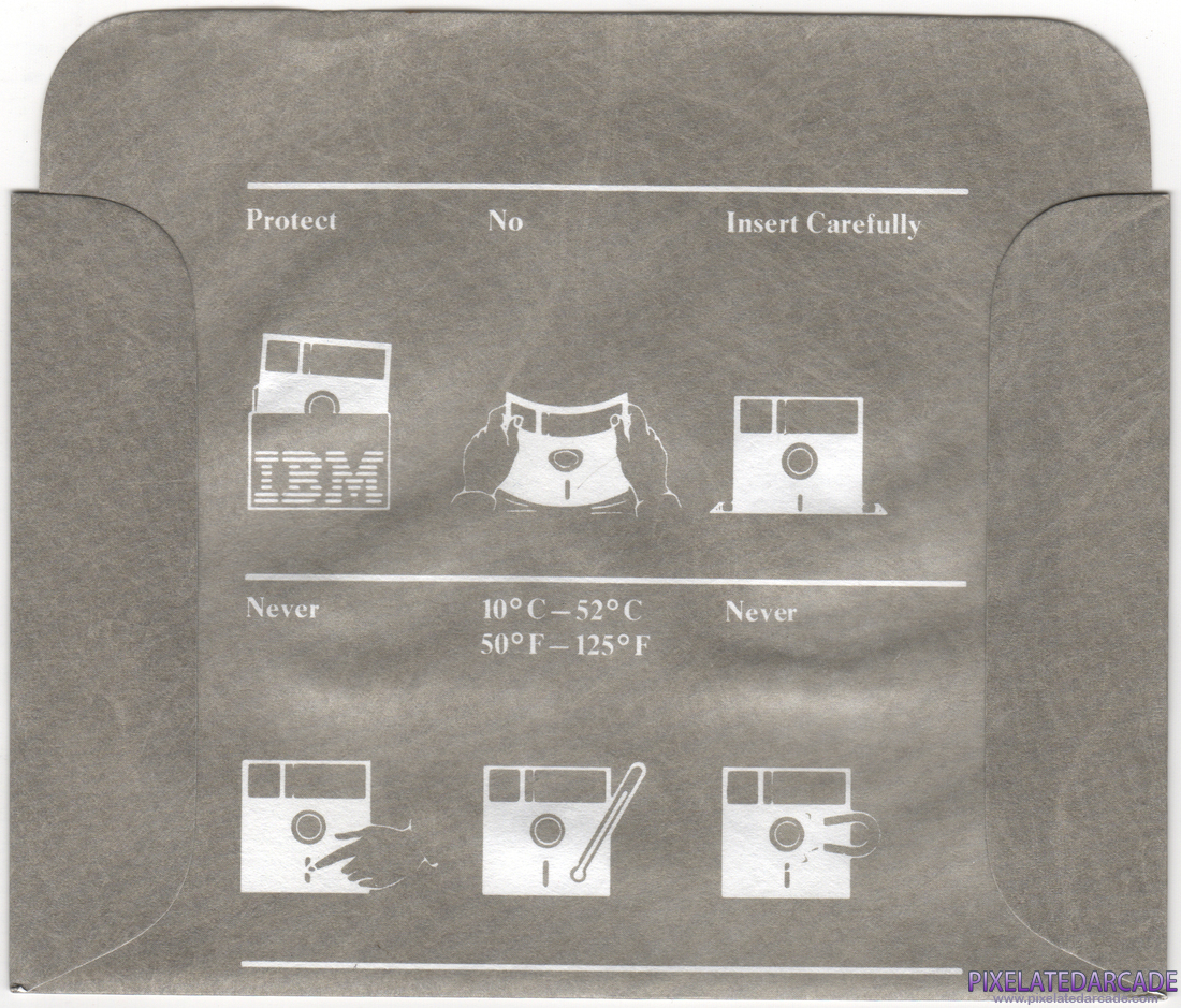 DOS 2.1 Photo: IBM DOS 2.10 - 5.25" disk sleeve - Back