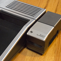 TI-99/4A computer with TI Speech Synthesizer attached