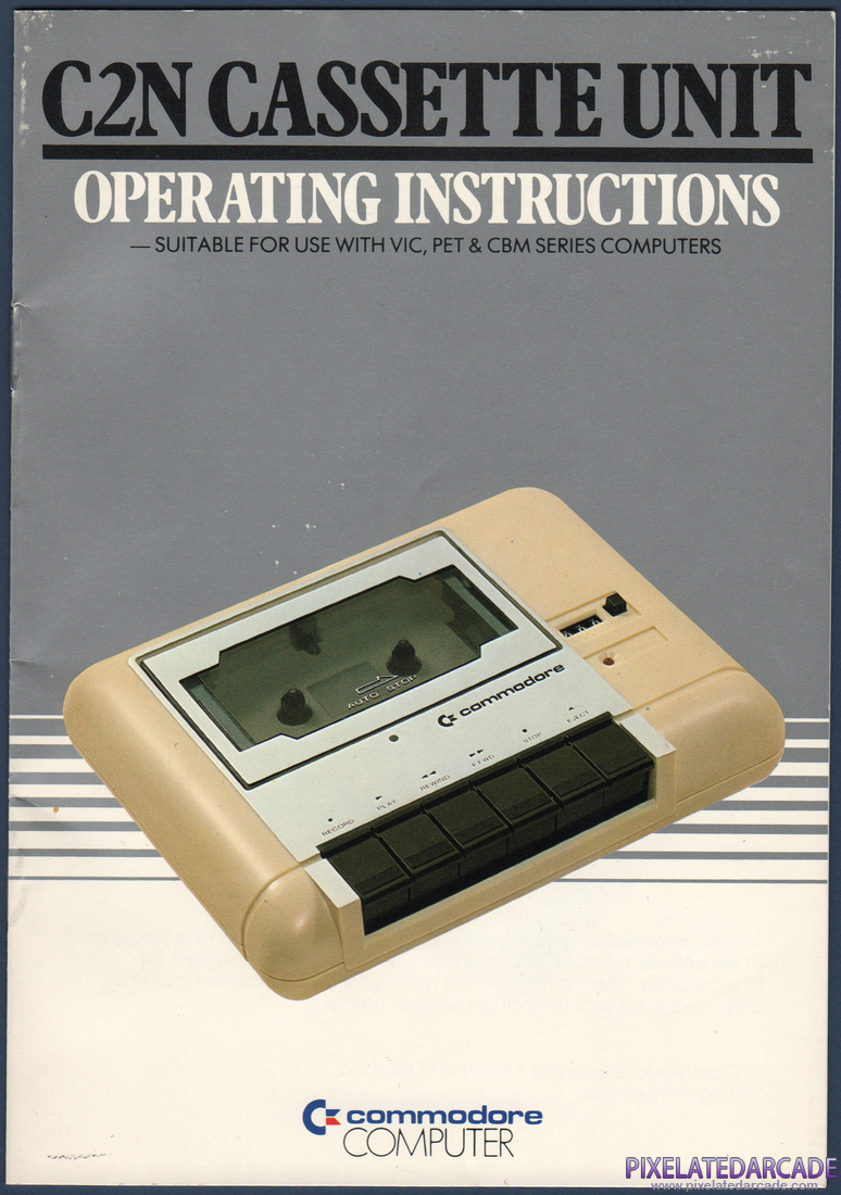 Cassette Tape Photo: Commodore C2N Cassette Unit - Instruction Manual Front