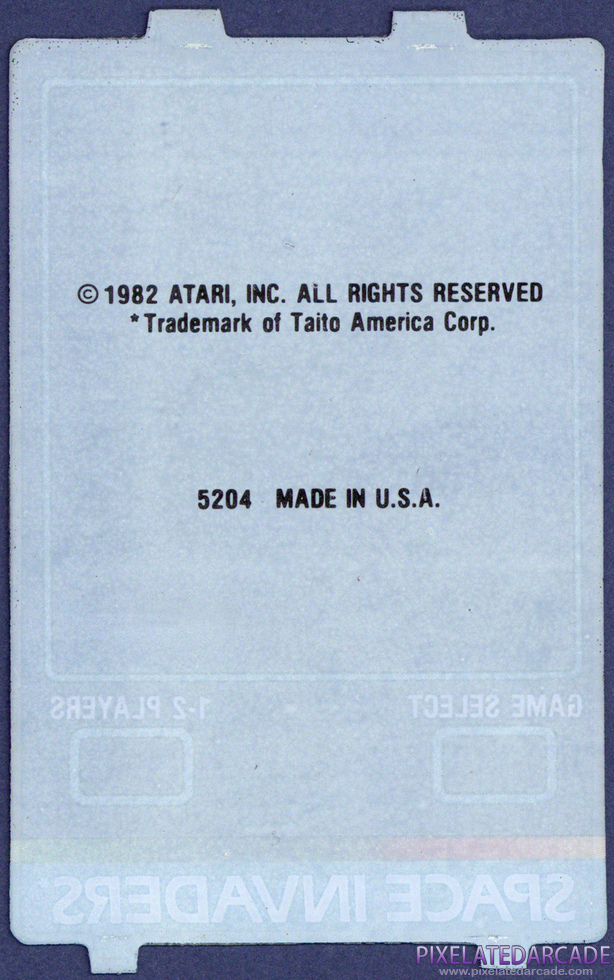 Space Invaders - Atari 5200 Overlay back