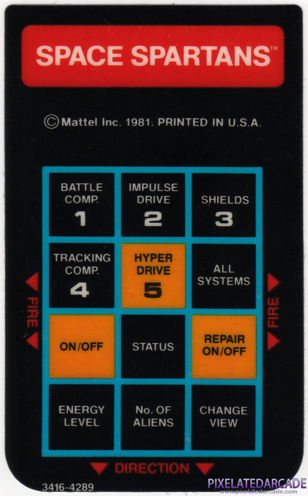 Space Spartans - Intellivision Overlay front