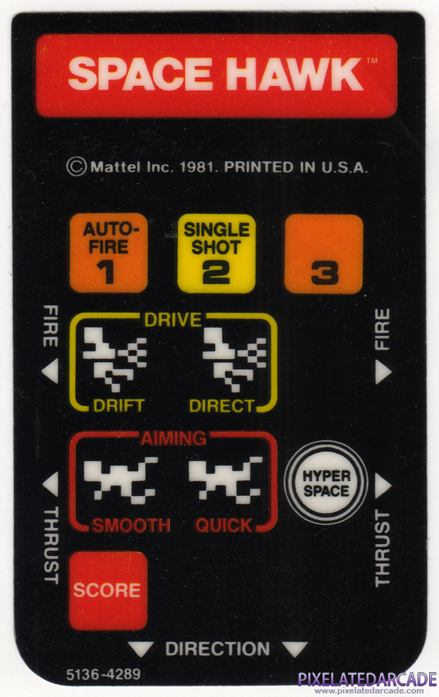 Space Hawk - Intellivision Overlay front