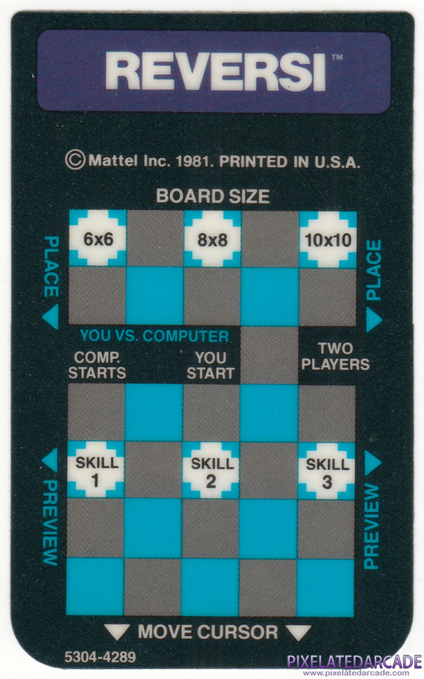 Reversi - Intellivision Overlay front