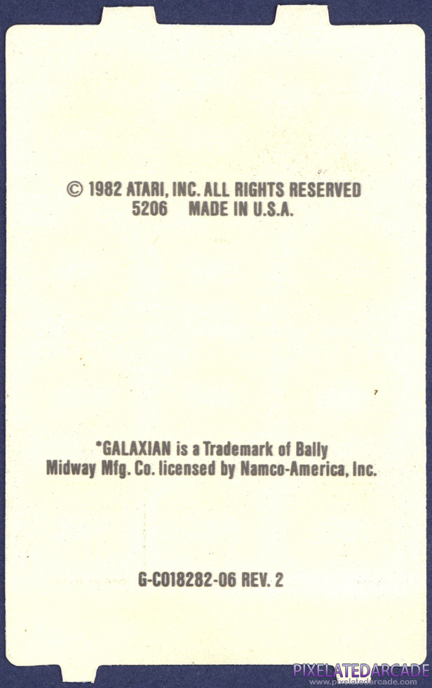 Galaxian - Atari 5200 Overlay back