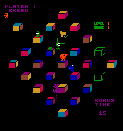 Arcade version of Q*bert's Qubes