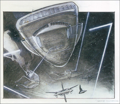 Space Dungeon concept art by Warren Chang