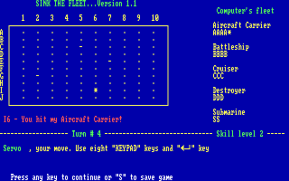 IBM PC version of Sink the Fleet