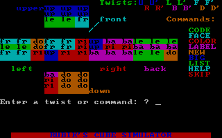 Rubik's Cube for the IBM PC