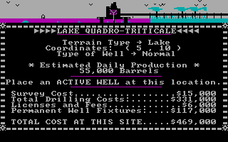 IBM PC version of Oil Barons