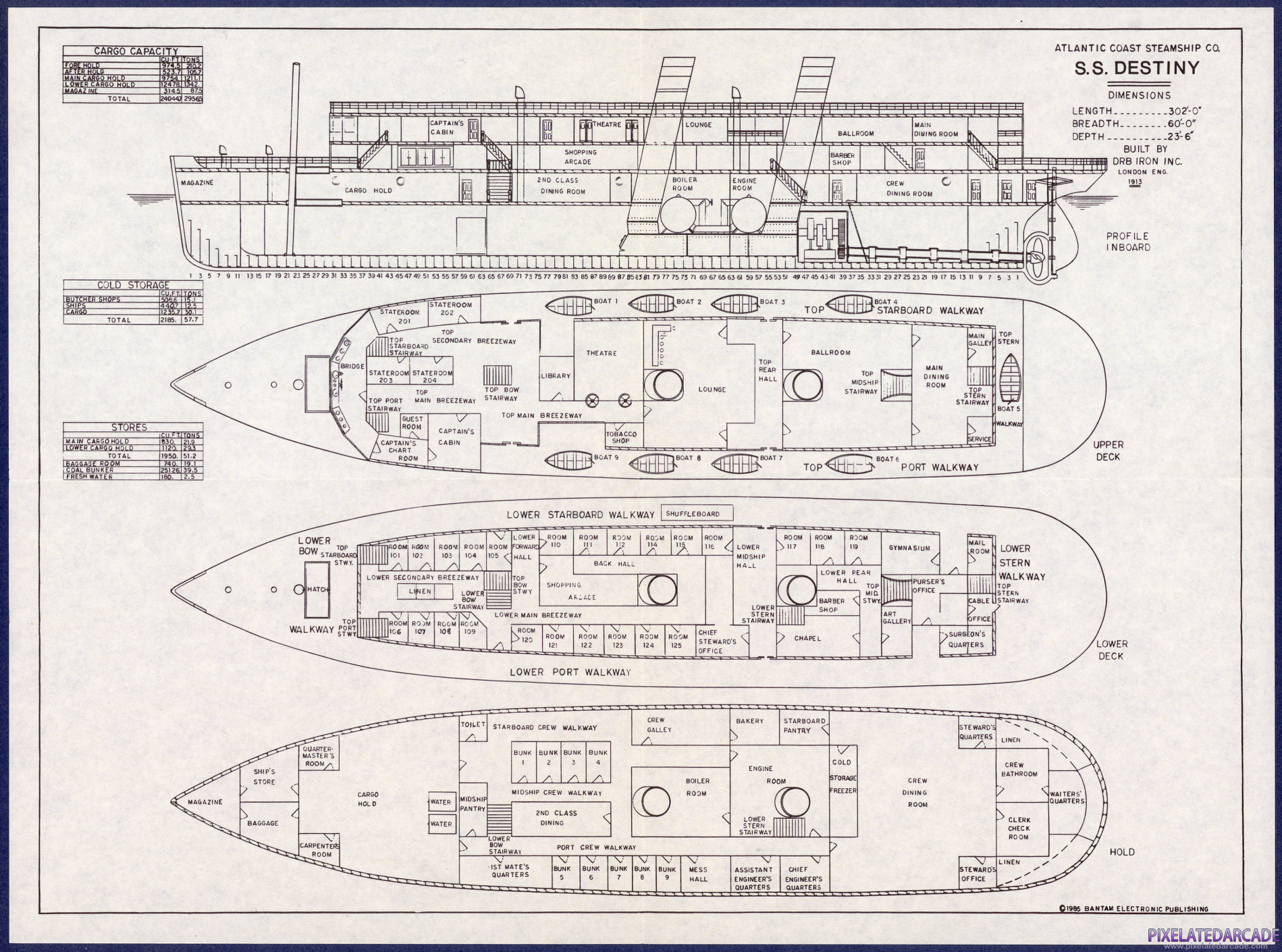 Sherlock Homes in "Another Bow" - S.S. Destiny Map