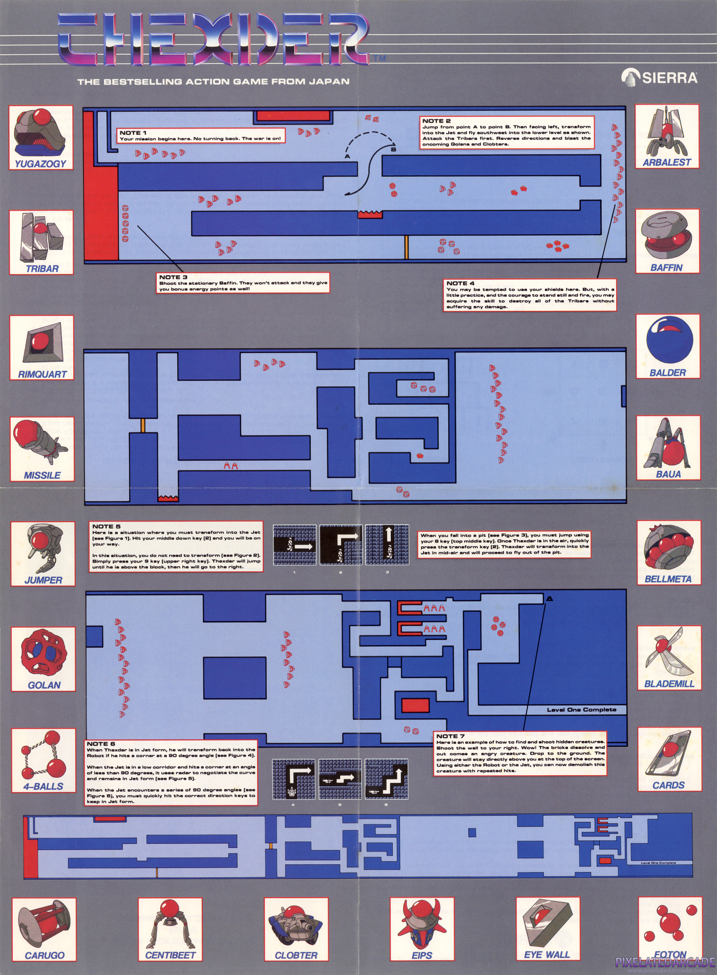 Thexder Walk-Through Map