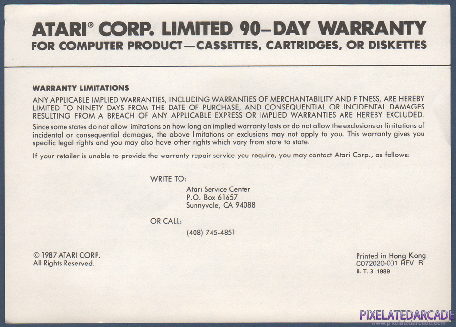 Super Huey UH-IX Package Contents: Warranty information card - Front Super Huey UH-IX Package Contents: Warranty information card - Front