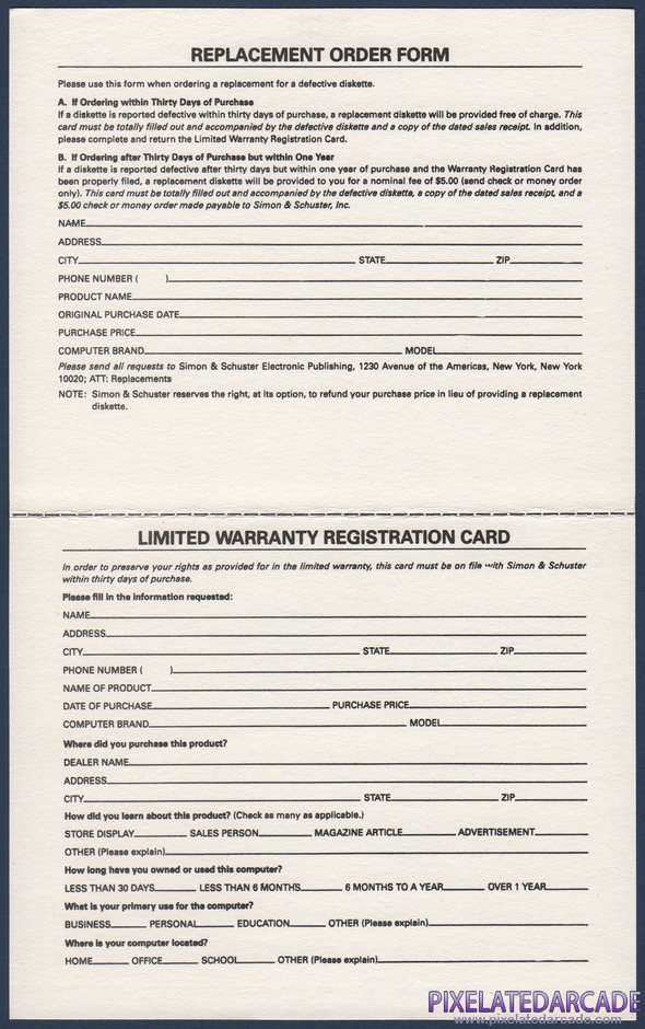 Pride and Prejudice Package Contents: Warranty registration card - Inside Pride and Prejudice Package Contents: Warranty registration card - Inside