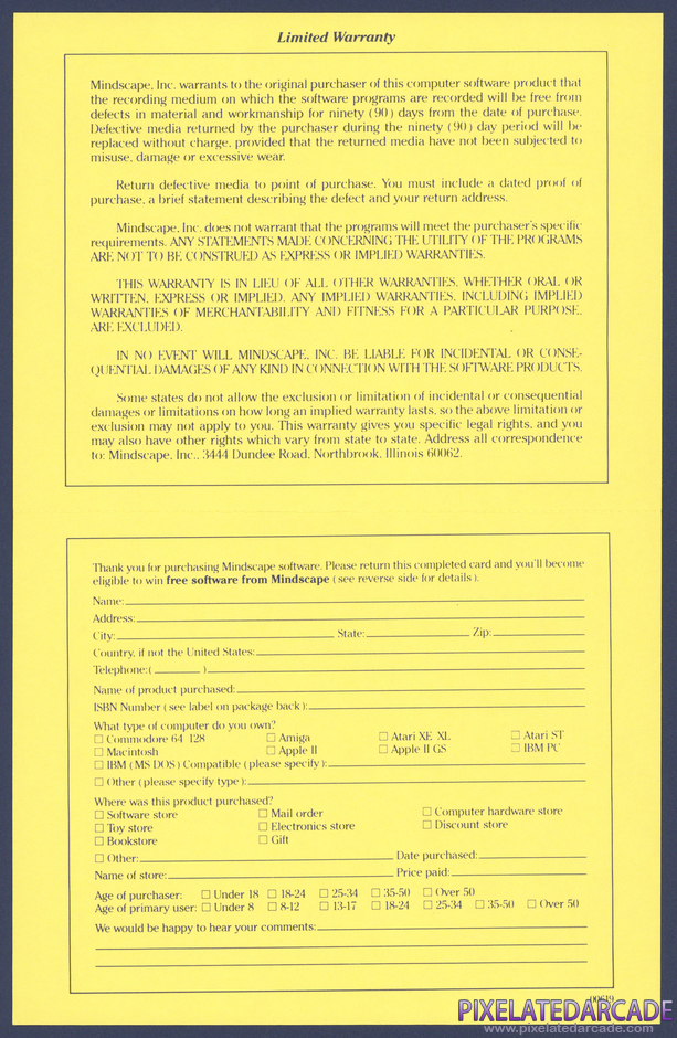 Willow Package Contents: Warranty registration card - Inside Willow Package Contents: Warranty registration card - Inside