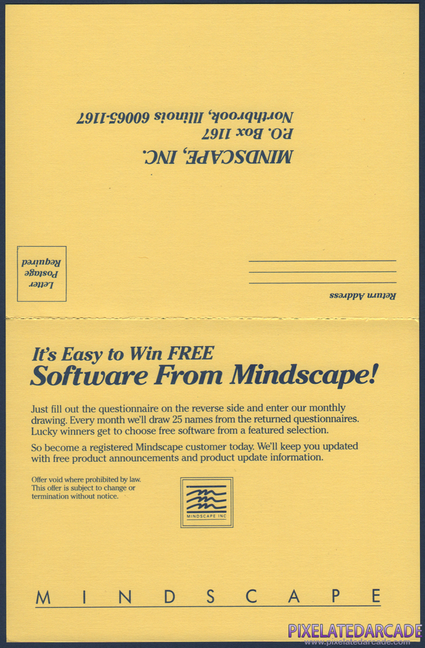 Fiendish Freddy's Big Top O' Fun Package Contents: Warranty registration card - Front Fiendish Freddy's Big Top O' Fun Package Contents: Warranty registration card - Front