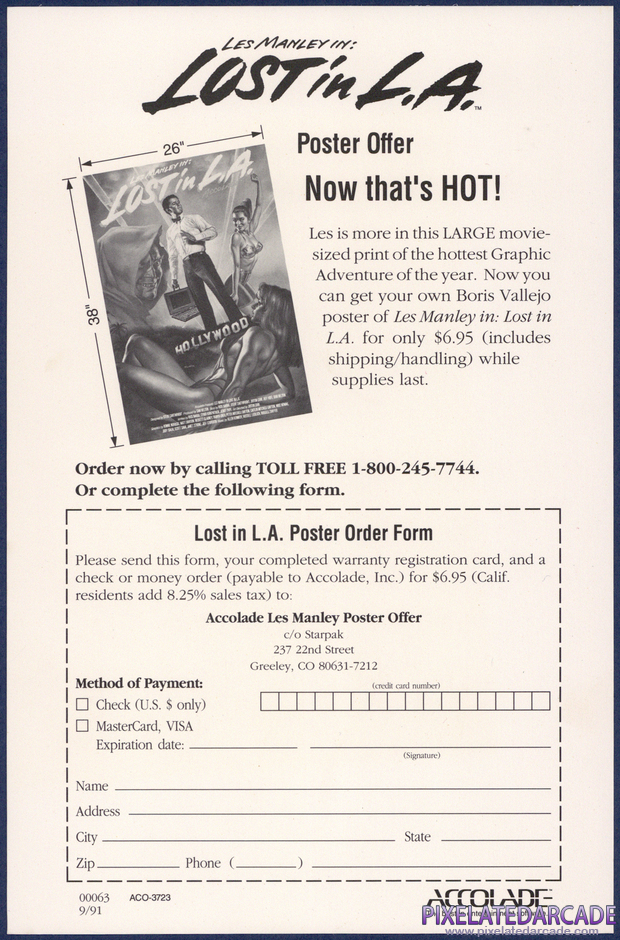 Les Manley in: Lost in L.A. Package Contents: Poster offer card Les Manley in: Lost in L.A. Package Contents: Poster offer card