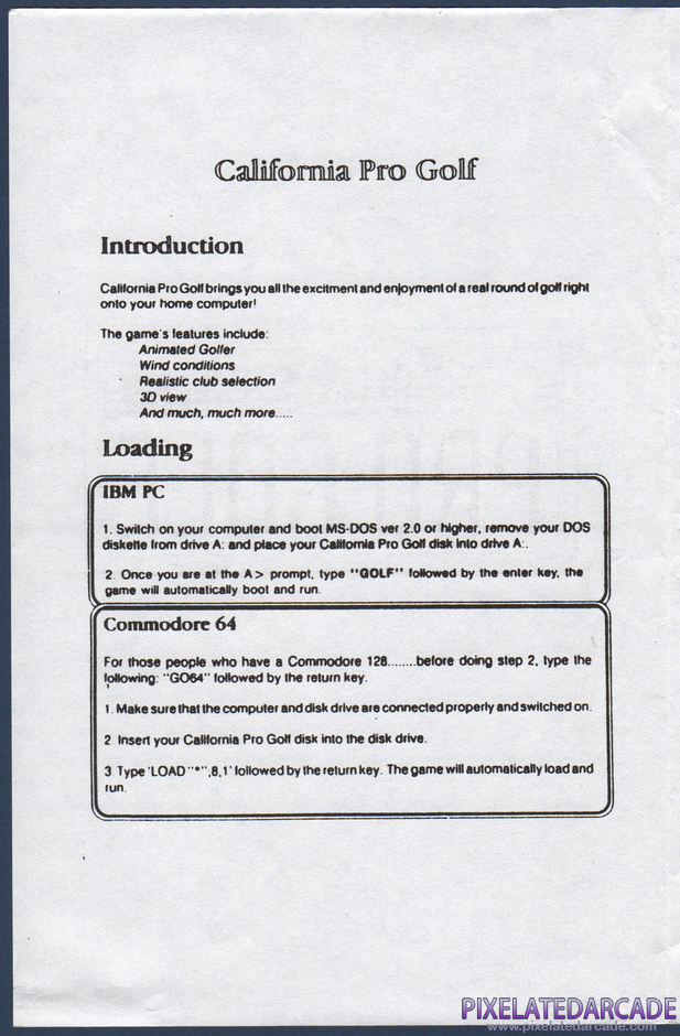 California Pro Golf Package Contents: Instruction manual - Page 2