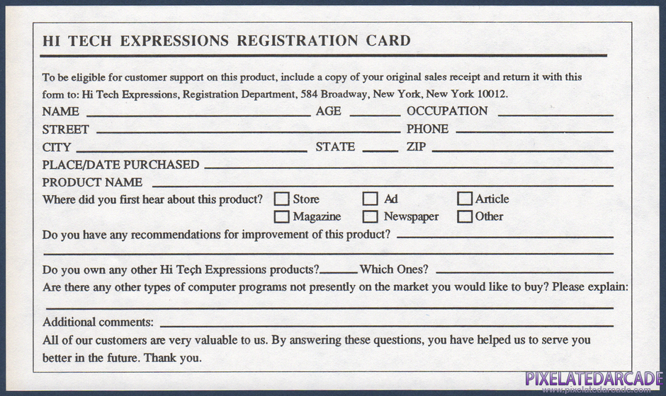 Ernie's Magic Shapes Package Contents: Warranty registration card Ernie's Magic Shapes Package Contents: Warranty registration card