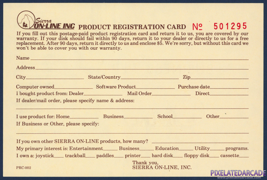 Mr. Cool Package Contents: Warranty registration card - Back Mr. Cool Package Contents: Warranty registration card - Back