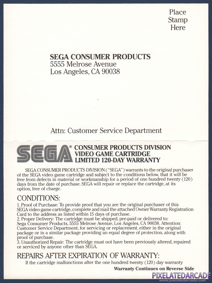 Star Trek: Strategic Operations Simulator Package Contents: Warranty registration card - Front Star Trek: Strategic Operations Simulator Package Contents: Warranty registration card - Front
