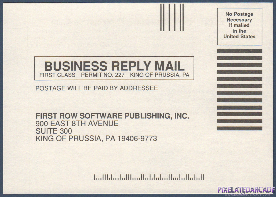 Star Empire Package Contents: Warranty registration card - Front