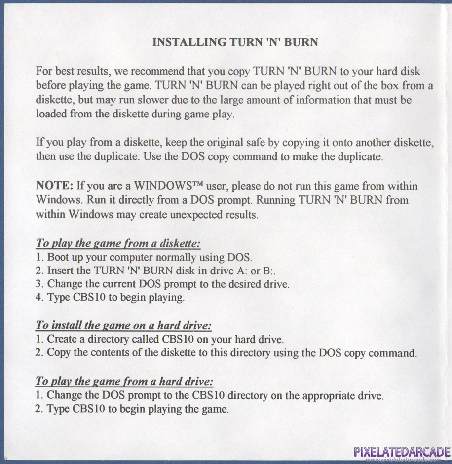 Turn n Burn Package Contents: Instruction manual - Page 2 Turn n Burn Package Contents: Instruction manual - Page 2