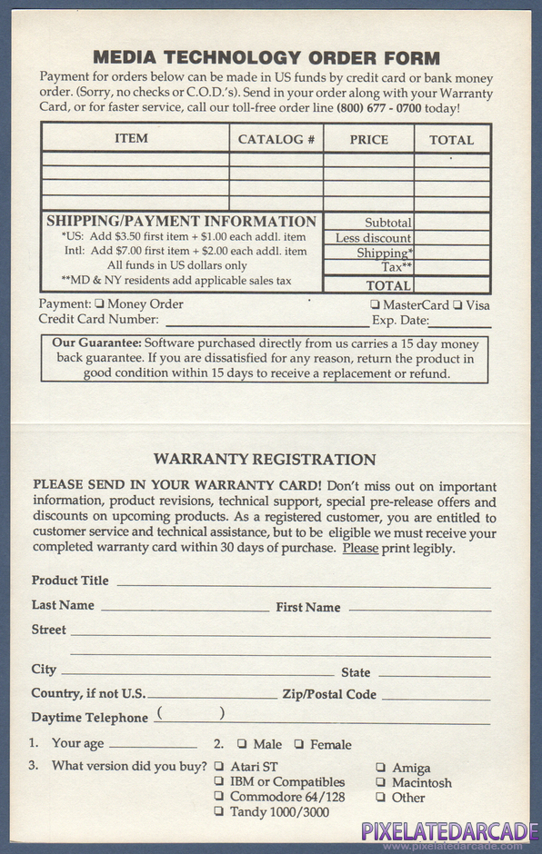 Wayne Gretzky Hockey 2 Package Contents: Warranty registration card - Back Wayne Gretzky Hockey 2 Package Contents: Warranty registration card - Back