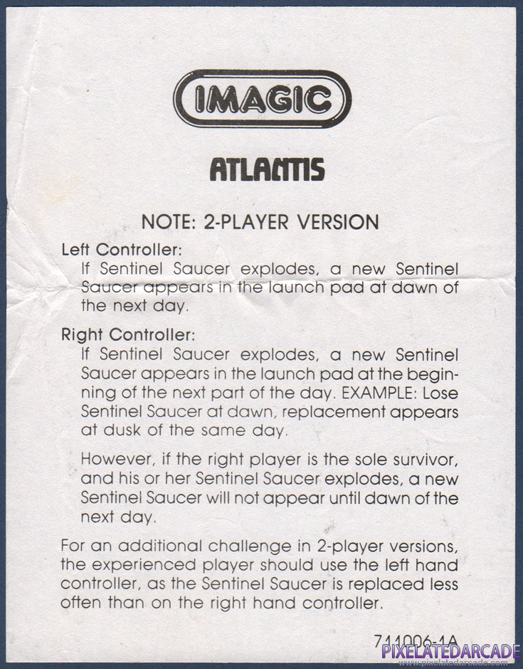 Atlantis Package Contents: Instruction manual addendum Atlantis Package Contents: Instruction manual addendum