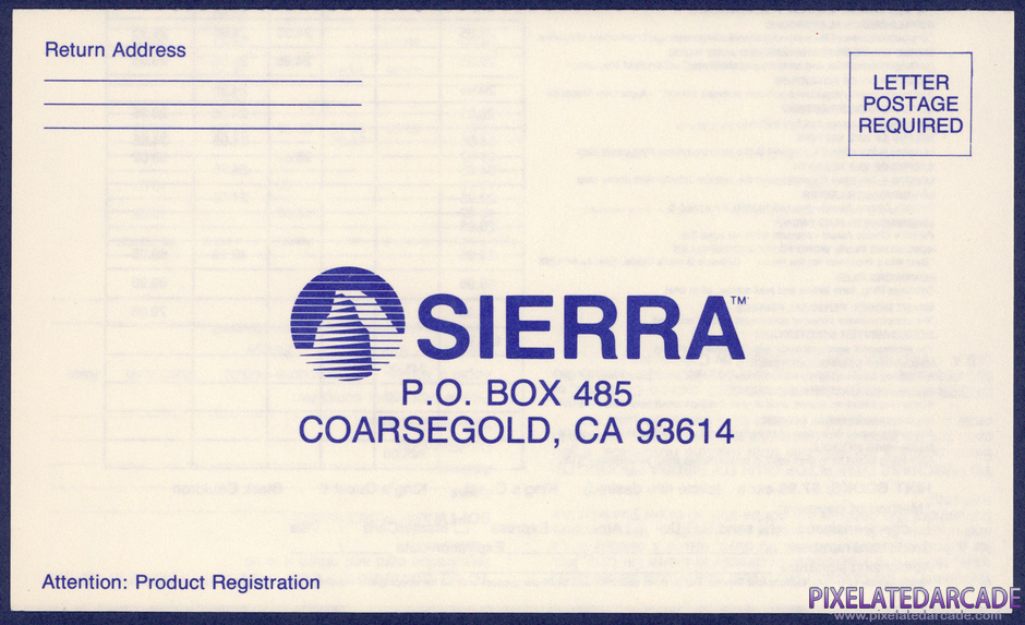 Oil's Well Package Contents: Warranty registration card - Front Oil's Well Package Contents: Warranty registration card - Front