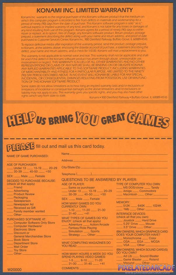 Bill Elliott's NASCAR Challenge Package Contents: Warranty registration card - Inside Bill Elliott's NASCAR Challenge Package Contents: Warranty registration card - Inside
