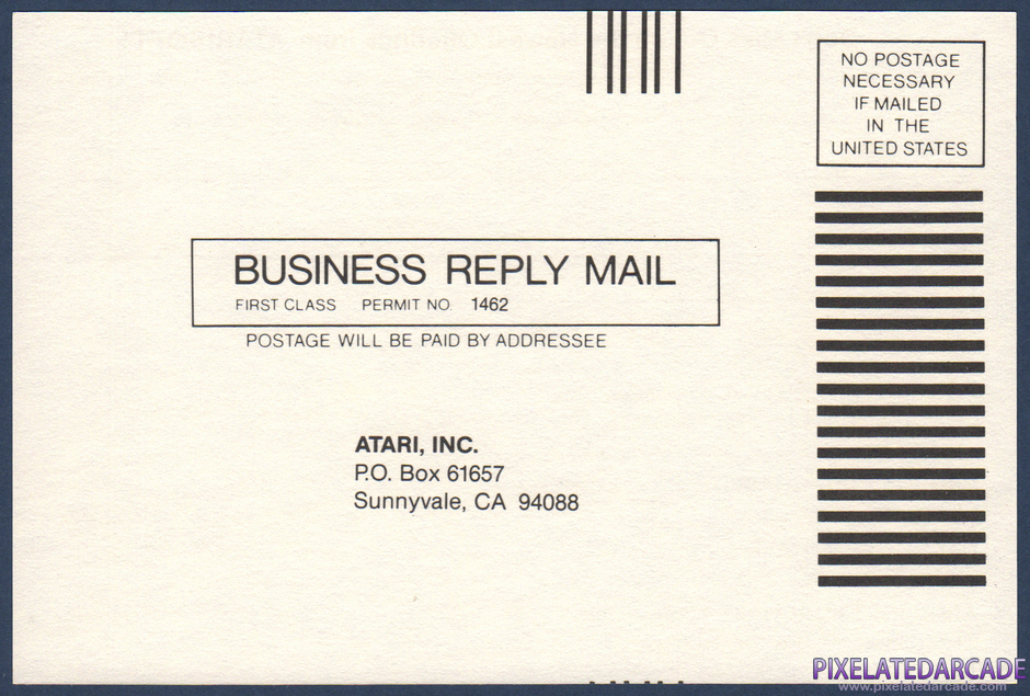 Pac-Man Package Contents: Warranty registration card - Front Pac-Man Package Contents: Warranty registration card - Front