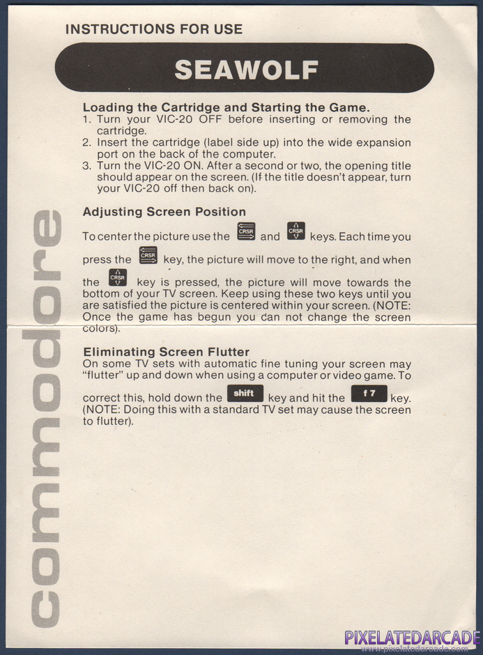 Sea Wolf Package Contents: Instruction sheet - Front Sea Wolf Package Contents: Instruction sheet - Front